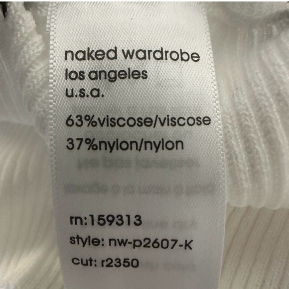 Naked Wardrobe - Ribbed Bodycon Split Hem Legging Pants, White, L/XL, NWT - Picture 7 of 8